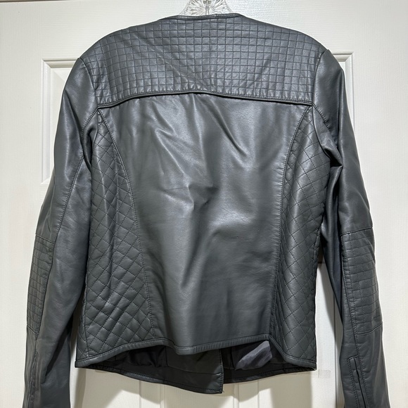 Apt 9 Gray Faux Leather Pleather Women’s Jacket NWOT Size M - Picture 6 of 11